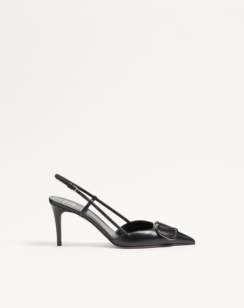Valentino Garavani - Vlogo Signature Calfskin Slingback Pump 80 Mm / 3.15 In. - Black - Woman - Shoes
